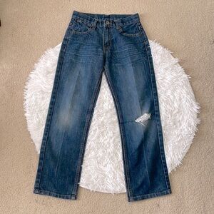 Girls Paper Denim & Cloth Straight Leg Distressed Jeans